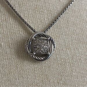 Authentic David Yurman Crossover Diamond Infinity Necklace
